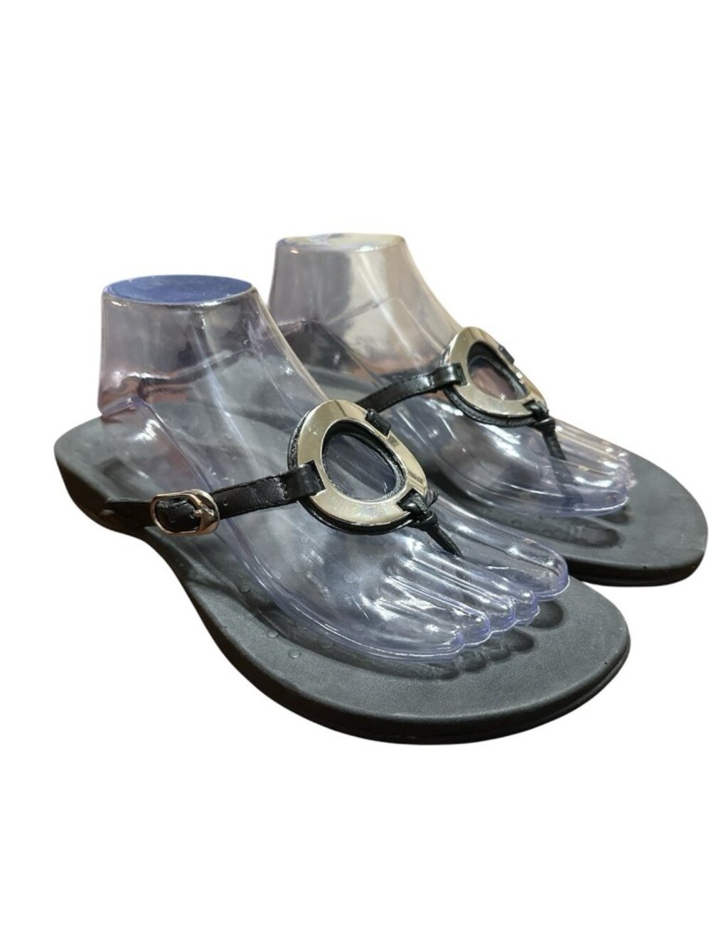 Vionic Karina Sandals Women Size 10 Wide Black Arch Support Orthotic Thong